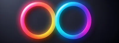 Glowing Neon Infinity Symbol With Vibrant Color Gradient