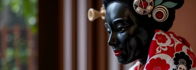 Close Up Of A Traditional Japanese Geisha Doll