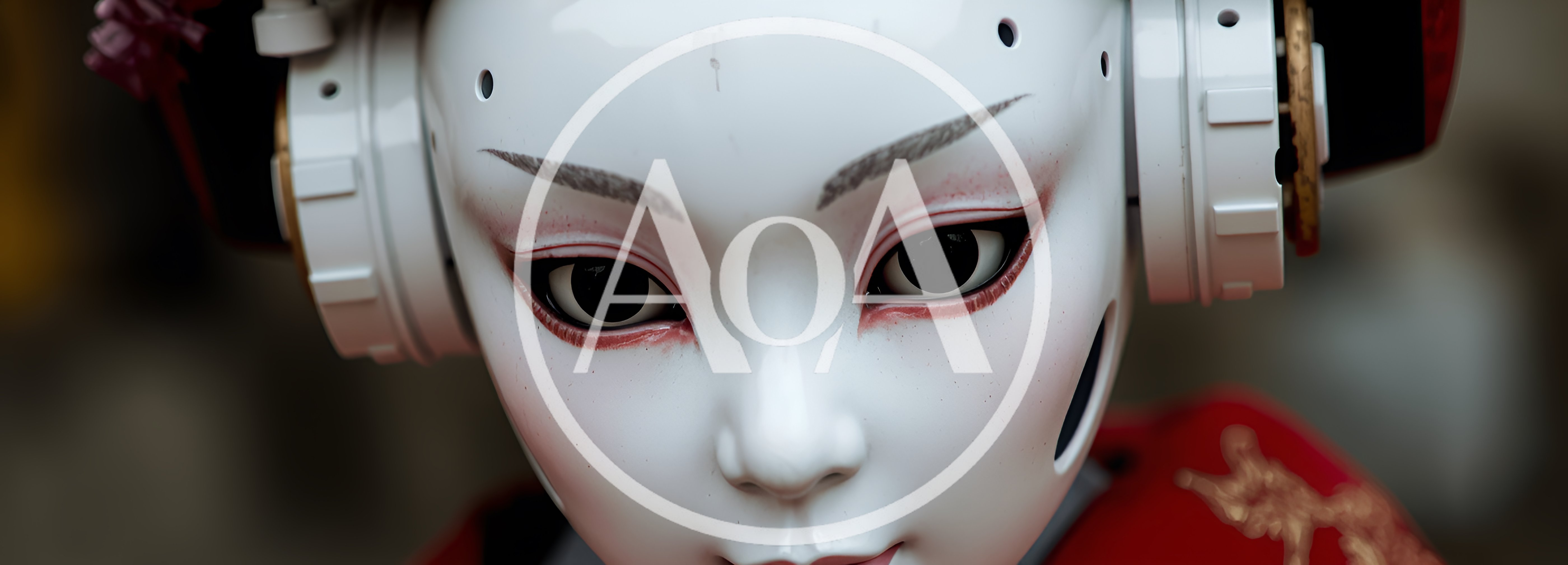 Close Up Portrait Of A Futuristic Geisha Robot