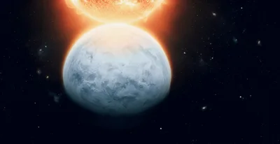 Icy Exoplanet Orbiting A Glowing Distant Star