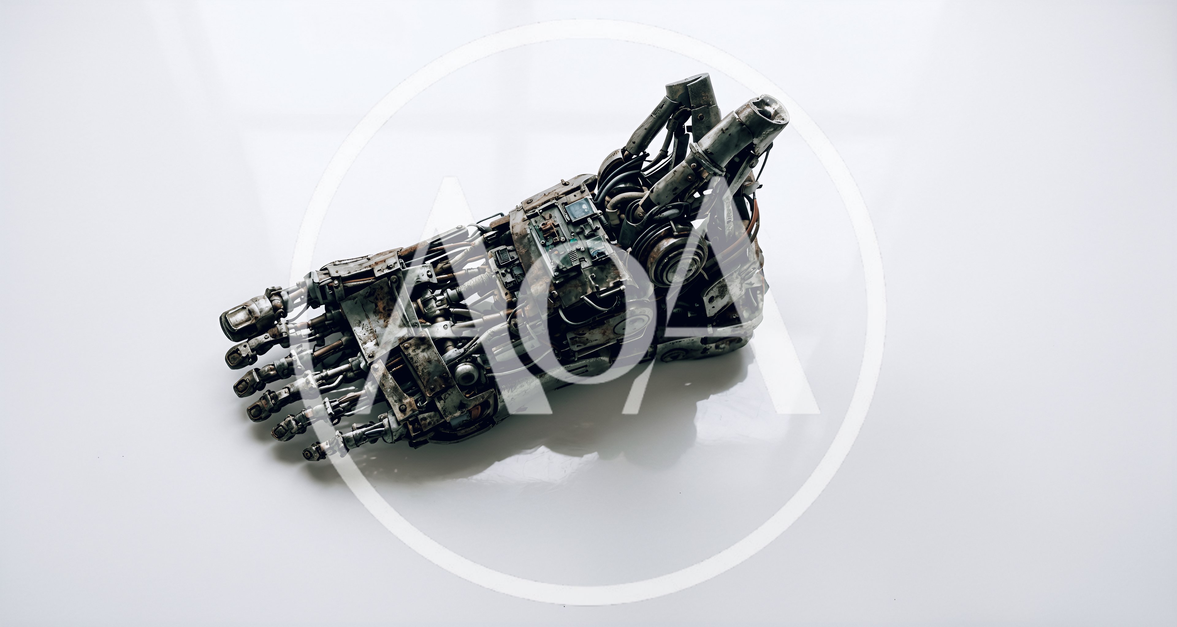 Detailed Mechanical Robotic Foot On White Background