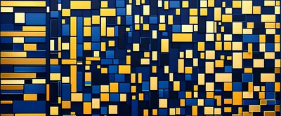 Abstract Geometric Background With Blue And Gold Rectangles