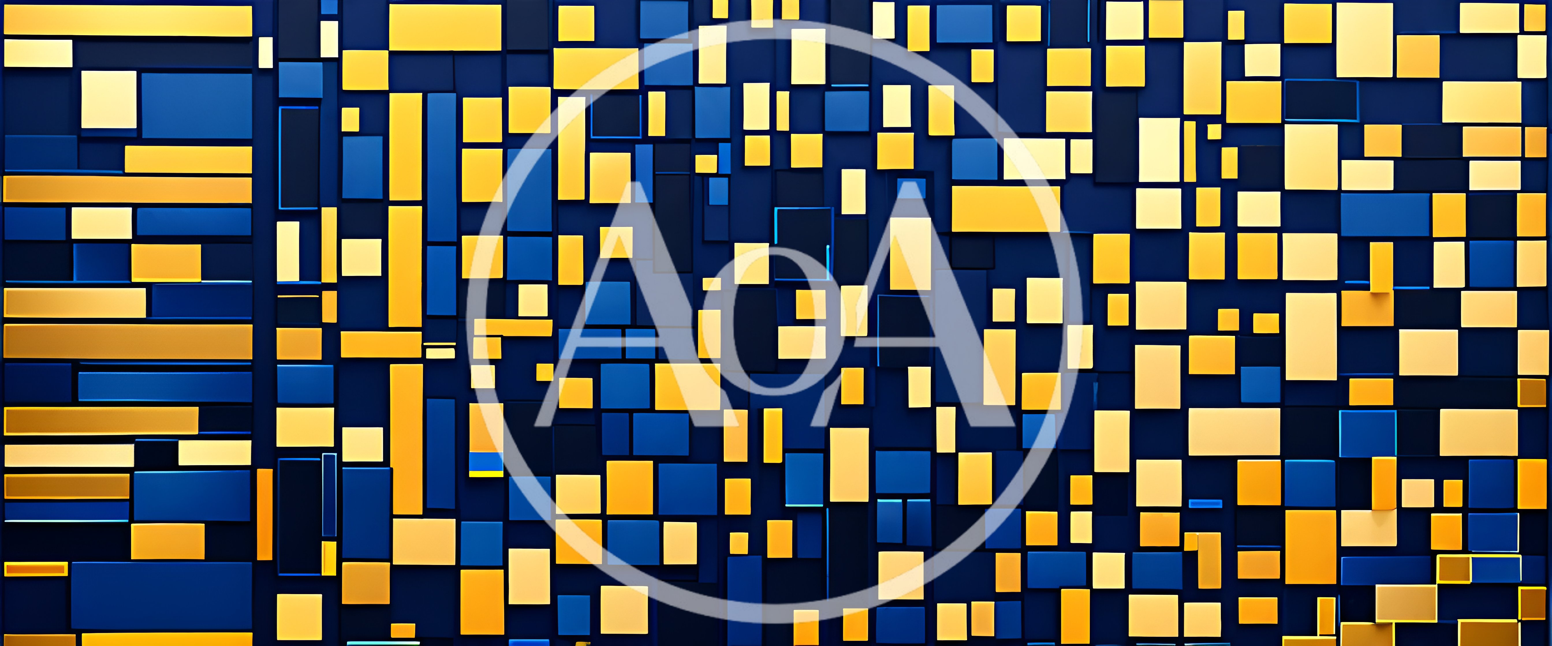 Abstract Geometric Background With Blue And Gold Rectangles