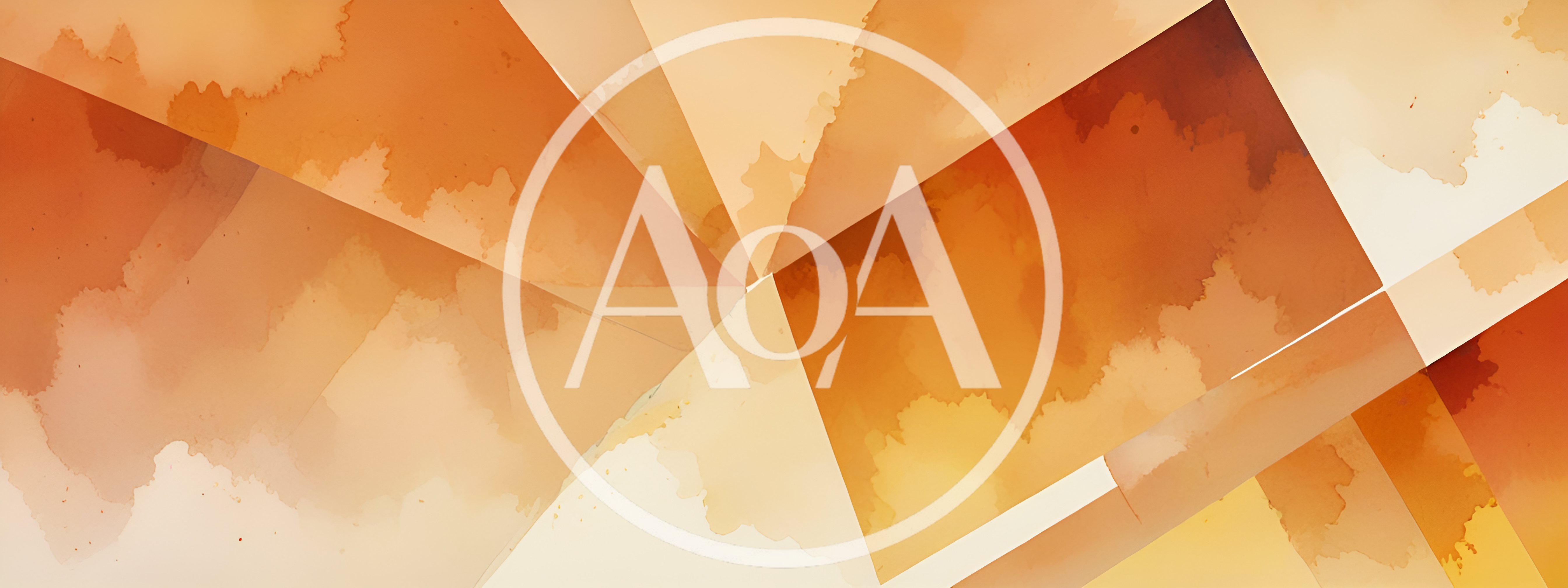 Abstract Geometric Watercolor Background With Warm Orange Tones