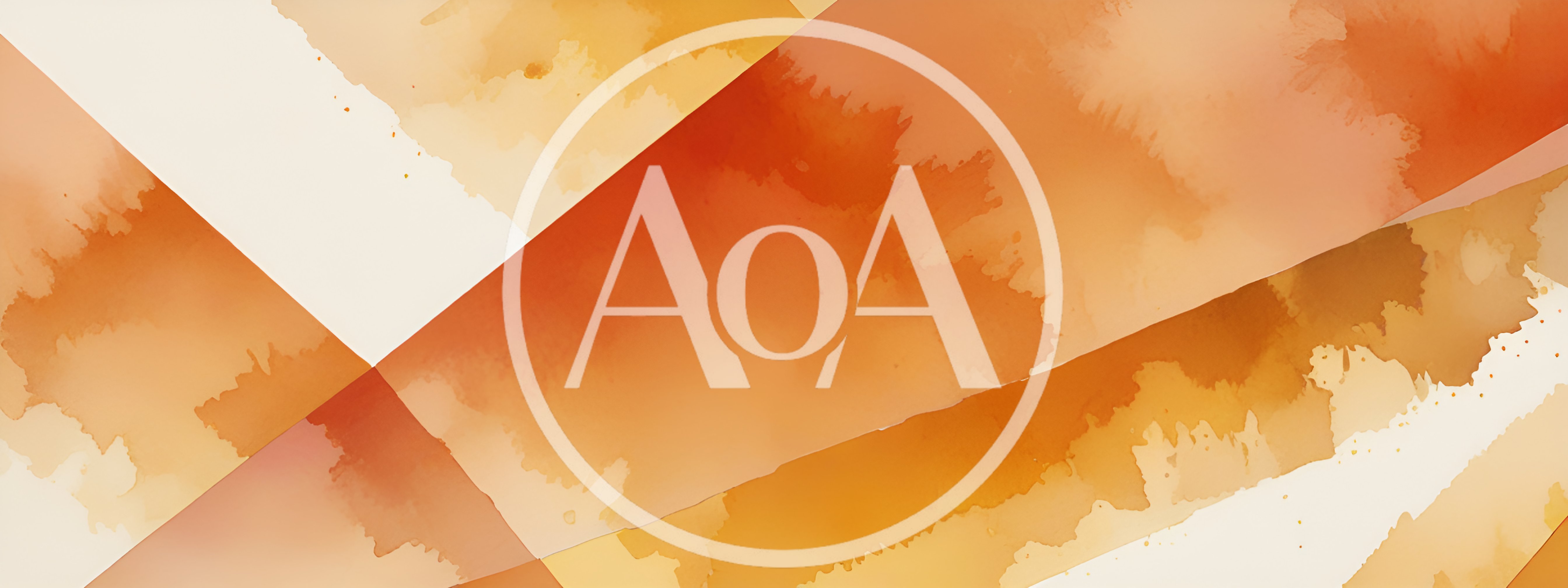 Abstract Watercolor Background With Geometric Orange Shapes