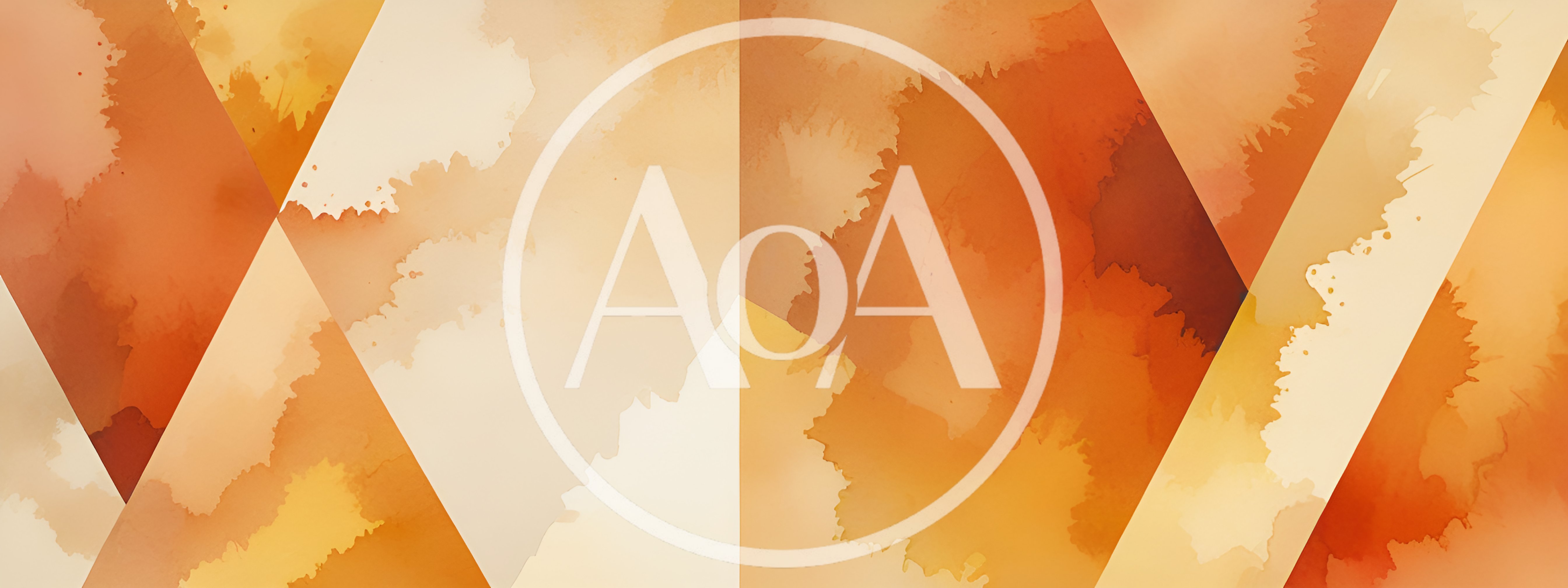 Abstract Geometric Watercolor Background With Warm Orange Tones