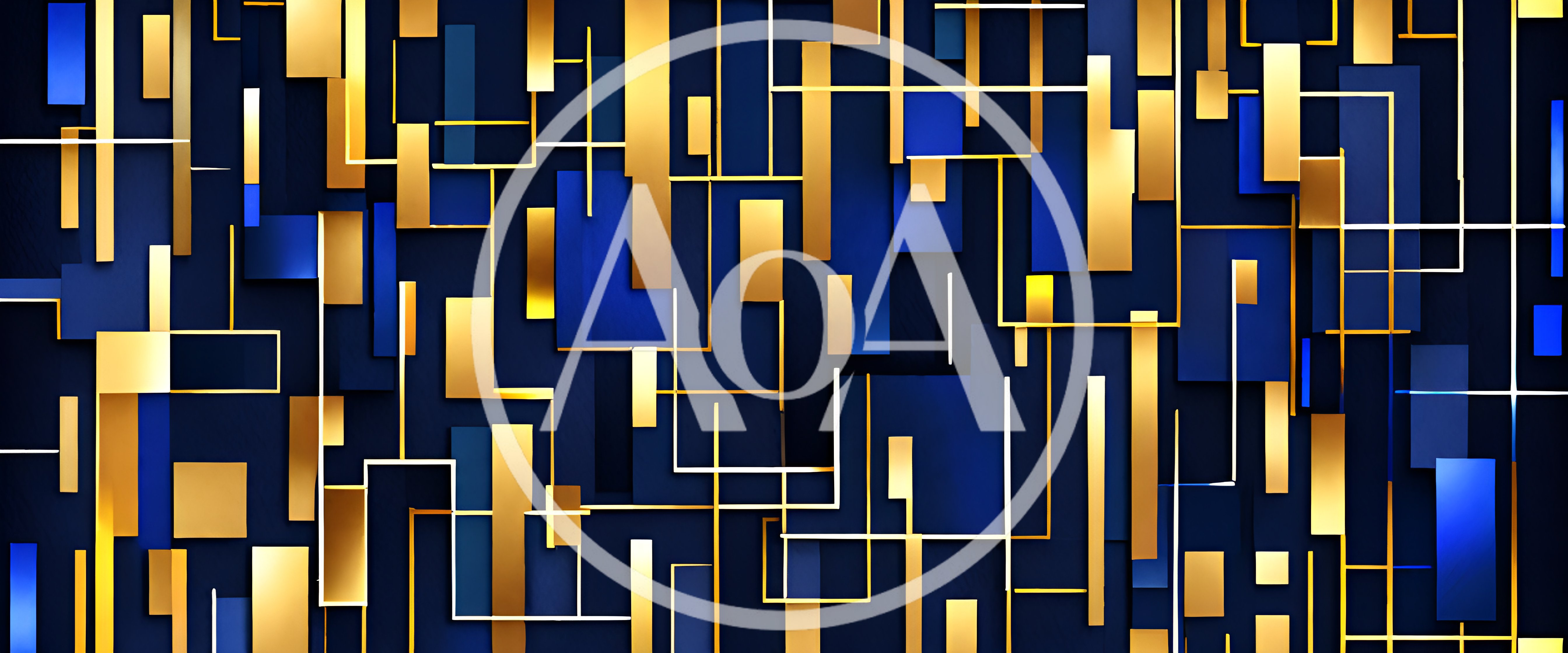 Abstract Geometric Background With Gold And Blue Rectangles