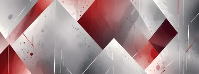 Abstract Geometric Background With Red And Grey Watercolor Textures