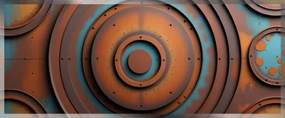 Abstract Industrial Metal Background With Concentric Circles