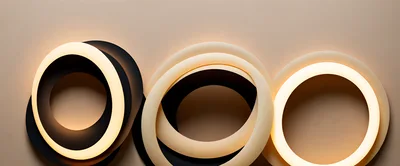 Abstract Minimalist Circular Light Fixtures On Wall