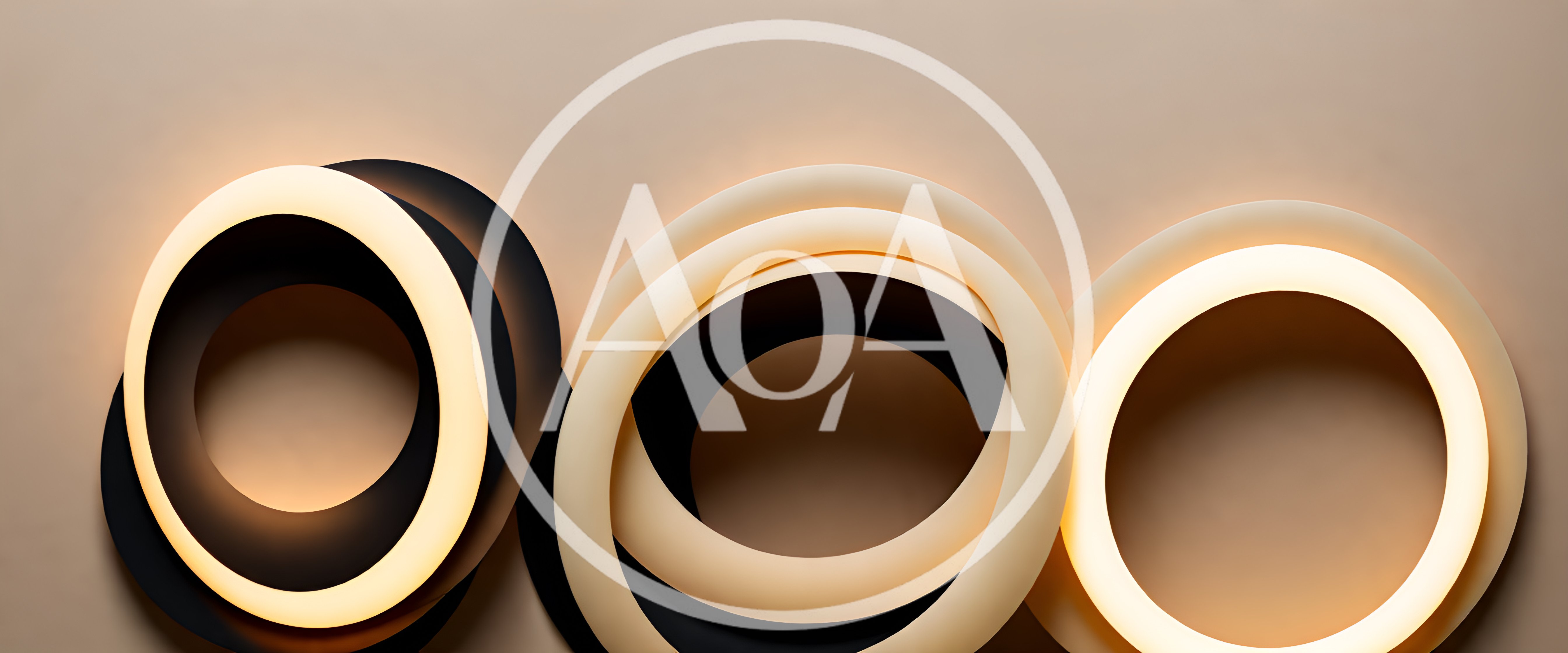 Abstract Minimalist Circular Light Fixtures On Wall