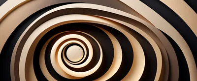 Abstract Spiral Background With Beige And Black Curves