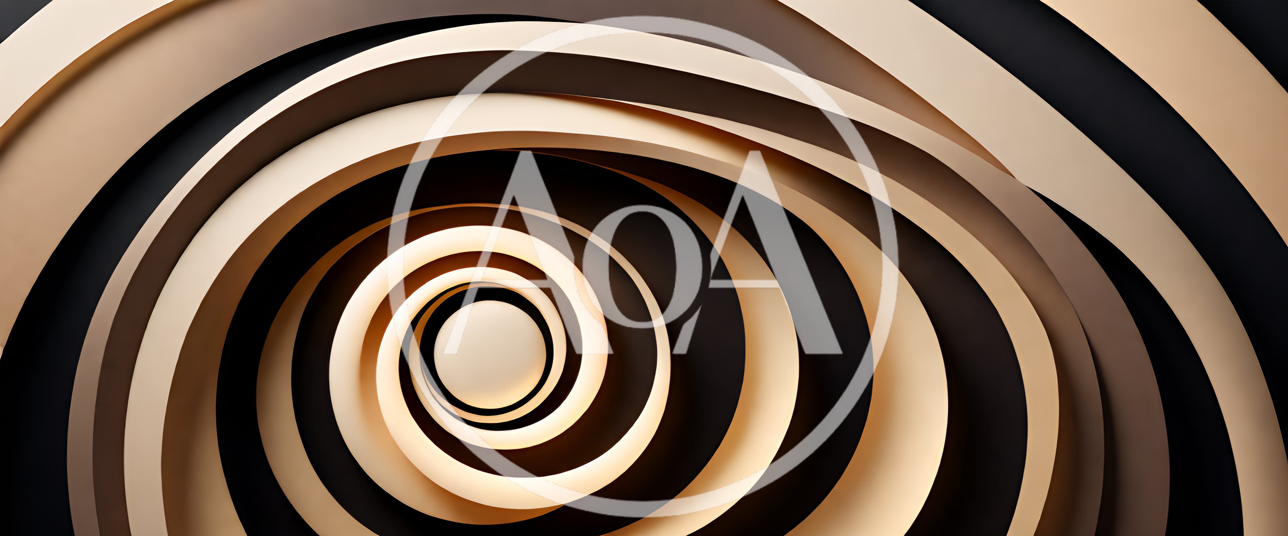 Abstract Spiral Background With Beige And Black Curves