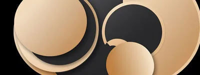 Abstract Geometric Background With Overlapping Gold Circles
