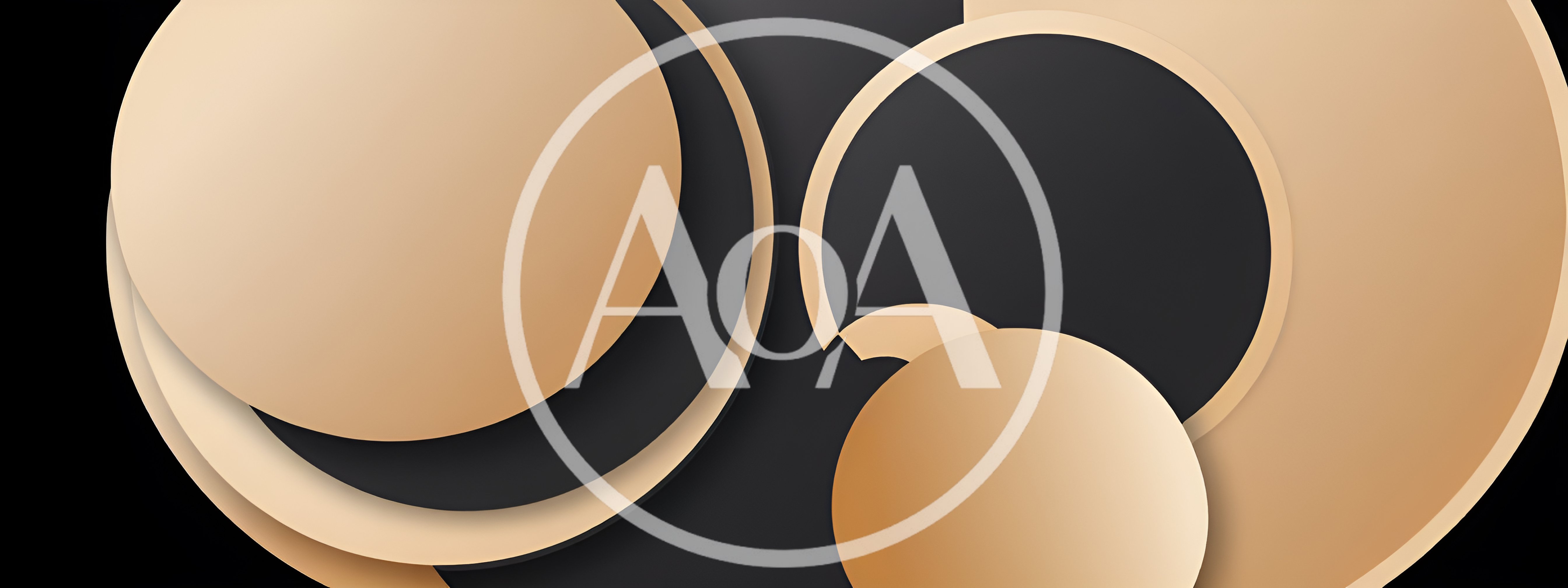 Abstract Geometric Background With Overlapping Gold Circles