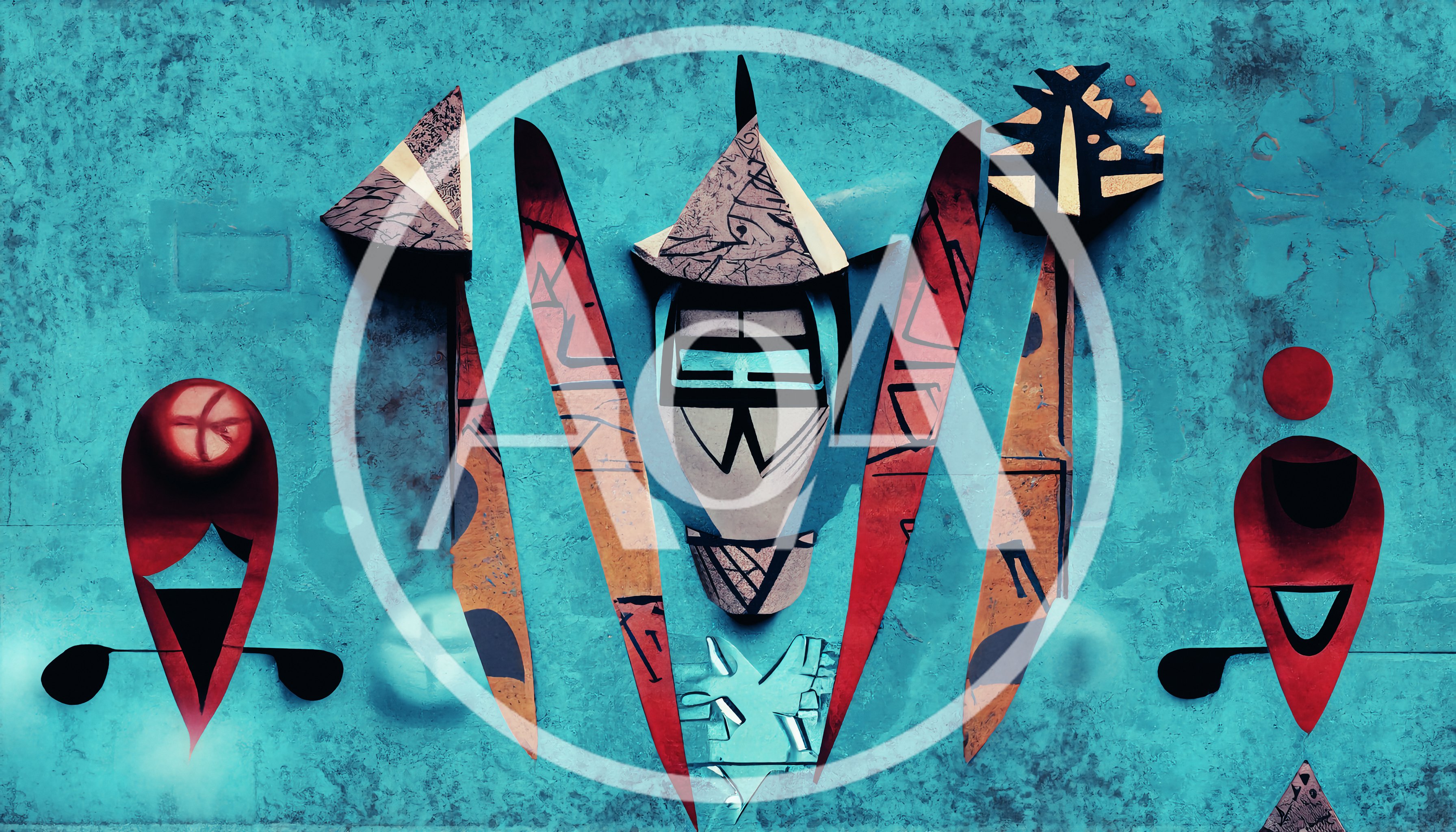 Abstract Tribal Art Composition With Geometric Shapes