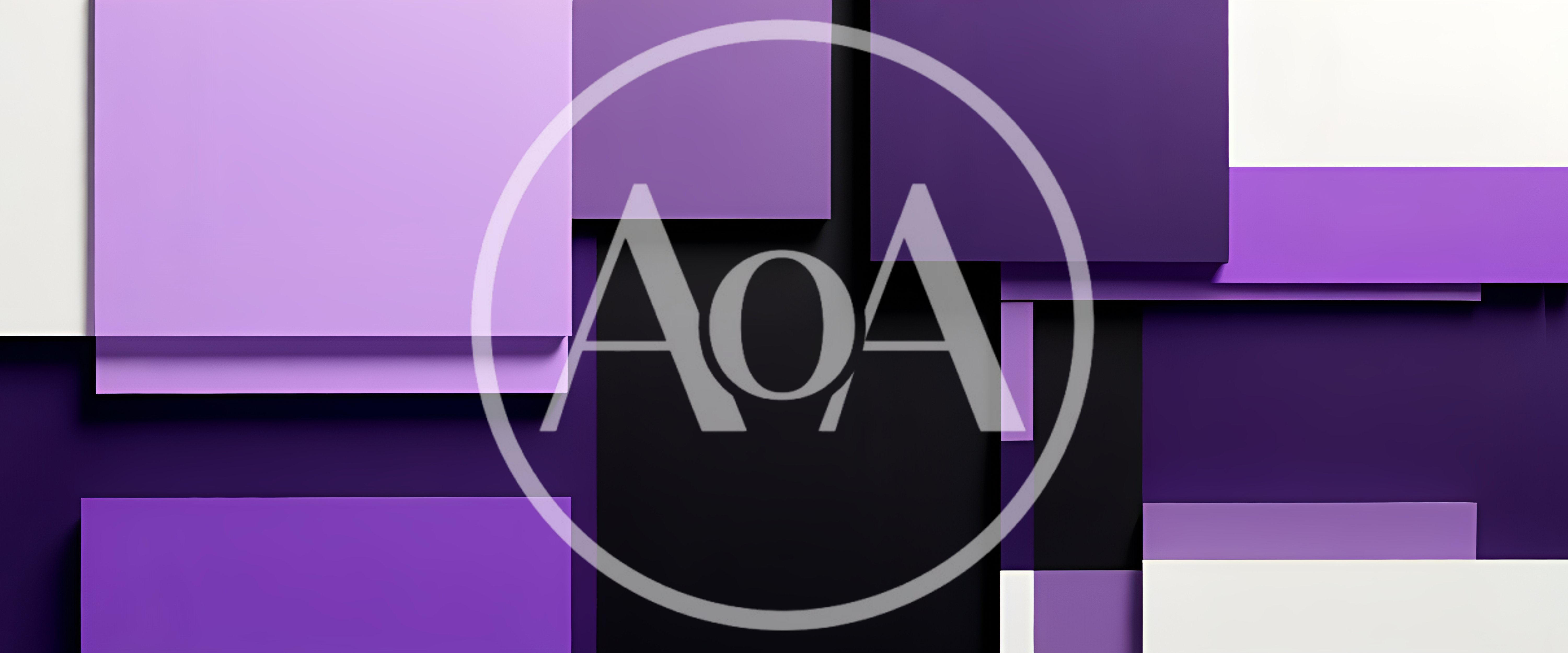 Abstract Geometric Composition With Purple And White Layers