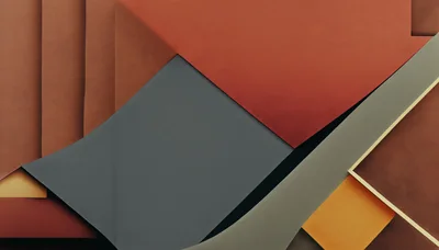 Abstract Geometric Composition With Layered Paper Shapes