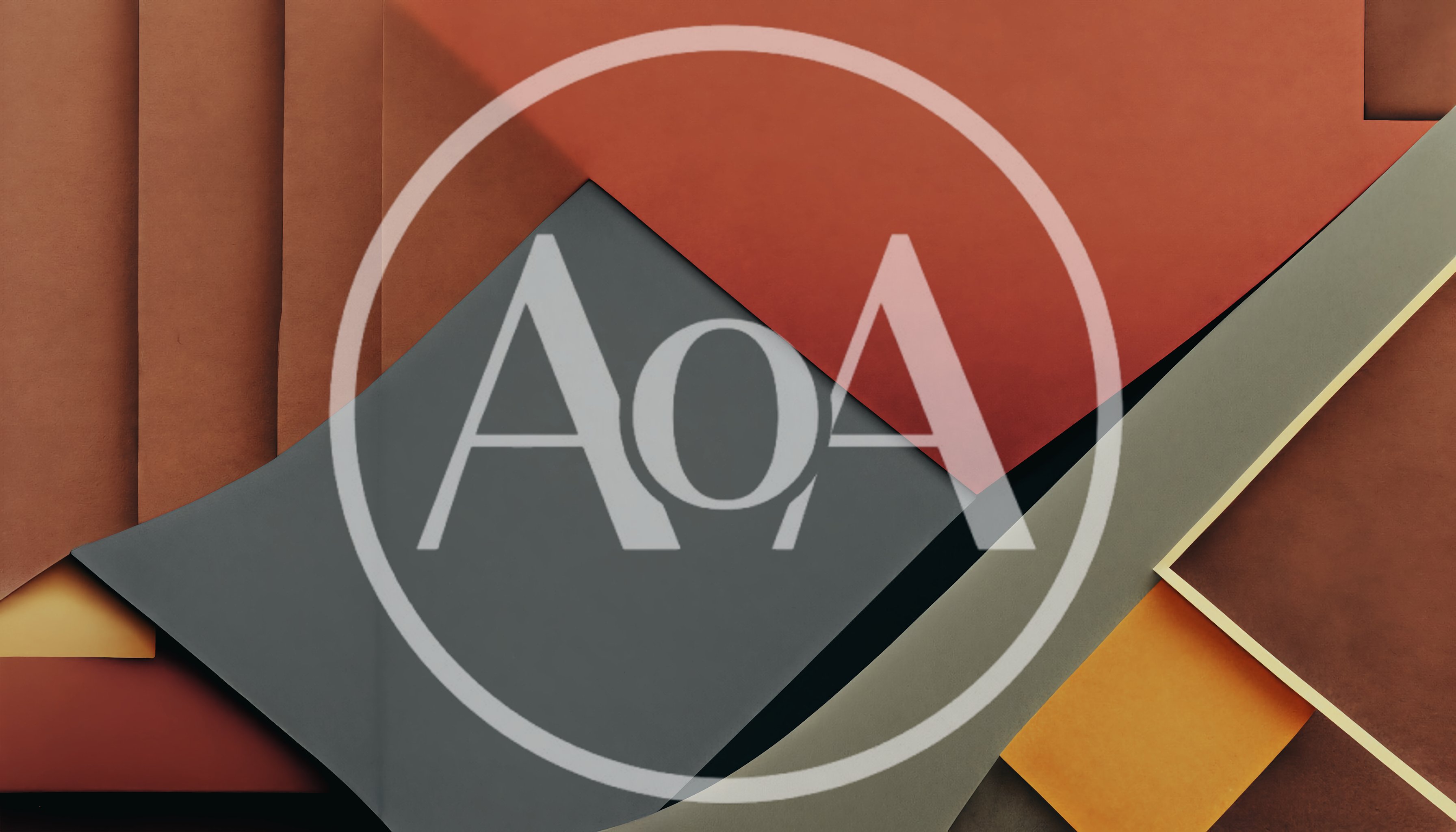 Abstract Geometric Composition With Layered Paper Shapes