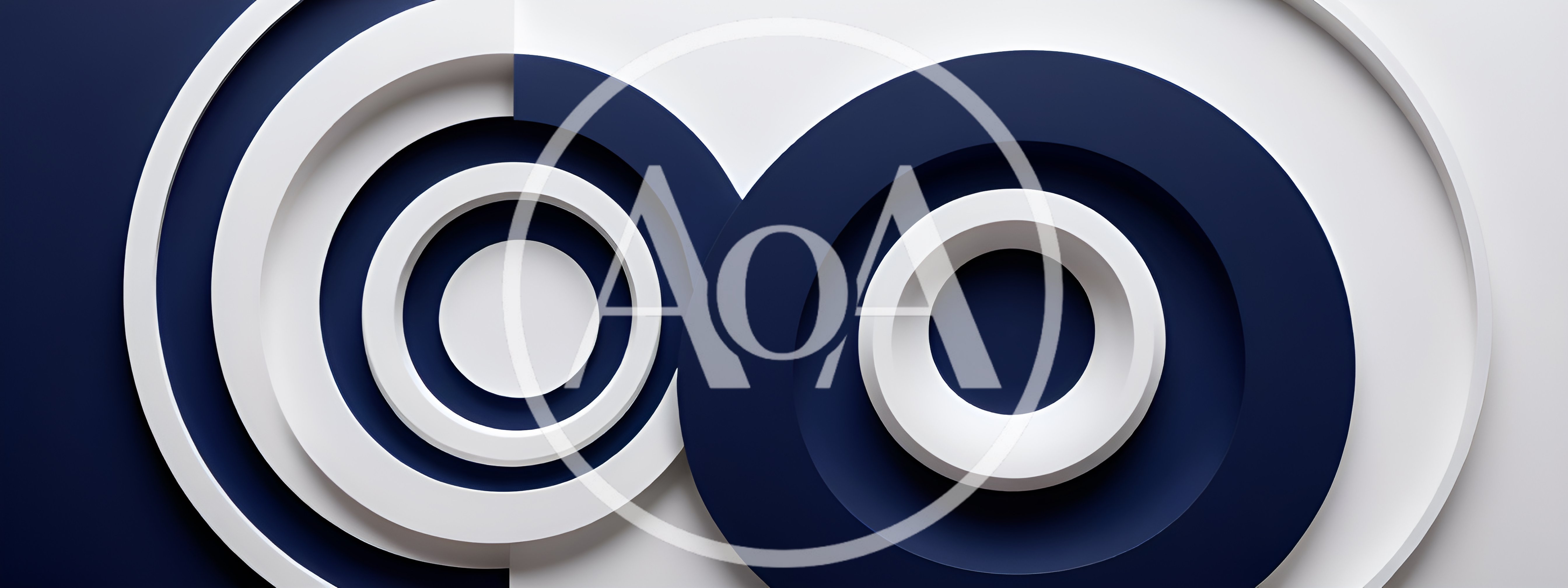Abstract 3D Geometric Circles In Blue And White