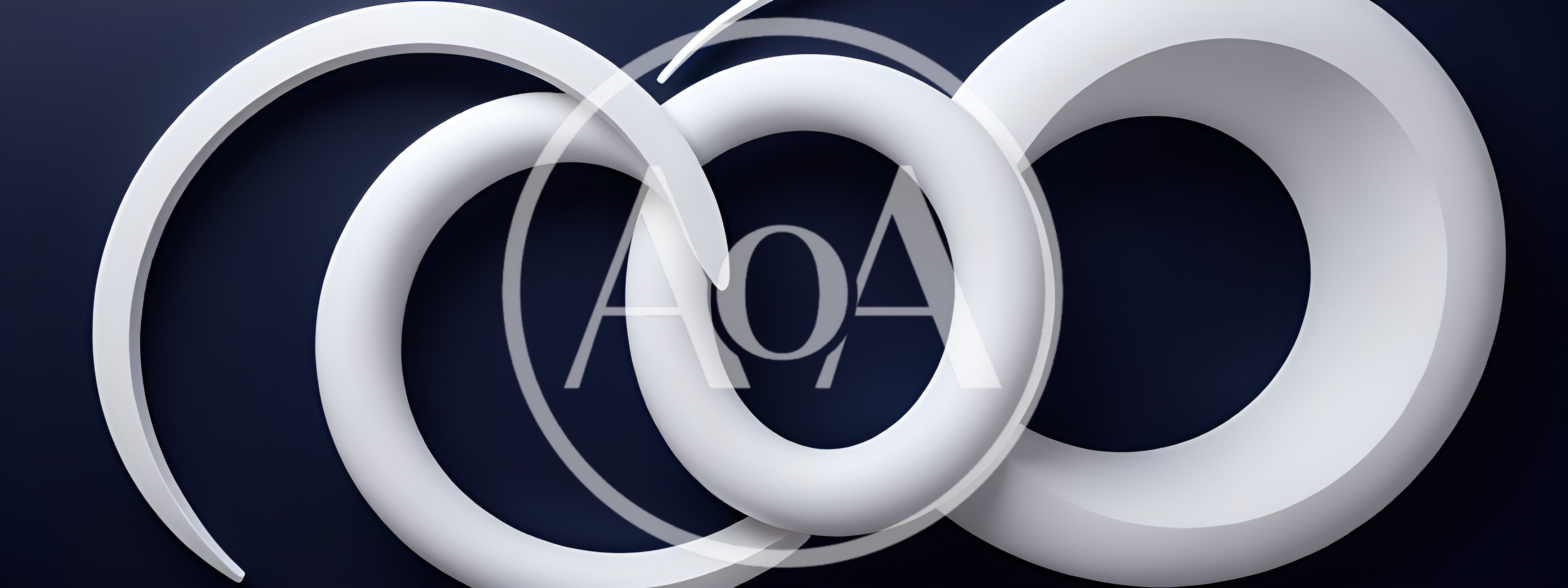Abstract White Geometric Rings On Dark Blue Background