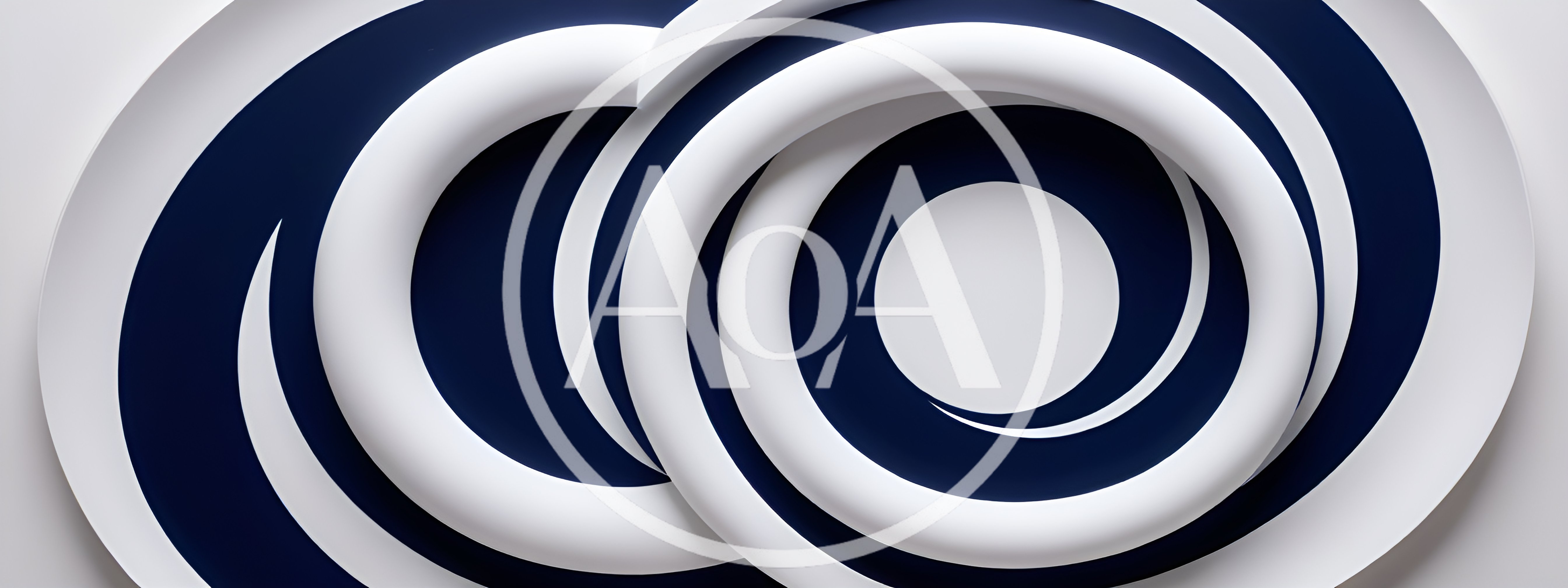 Abstract 3D White Rings On Dark Blue Background