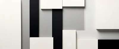 Abstract Geometric Composition With White And Black Rectangles