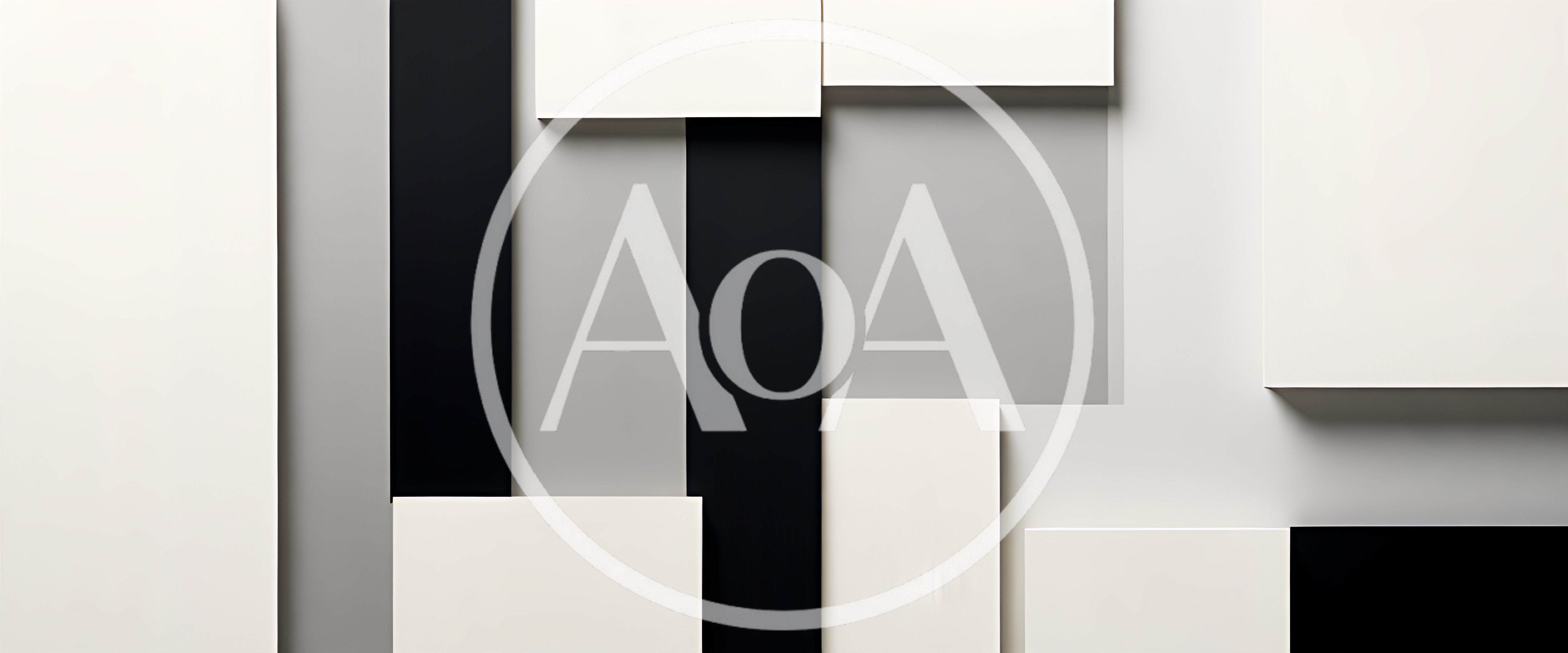 Abstract Geometric Composition With White And Black Rectangles
