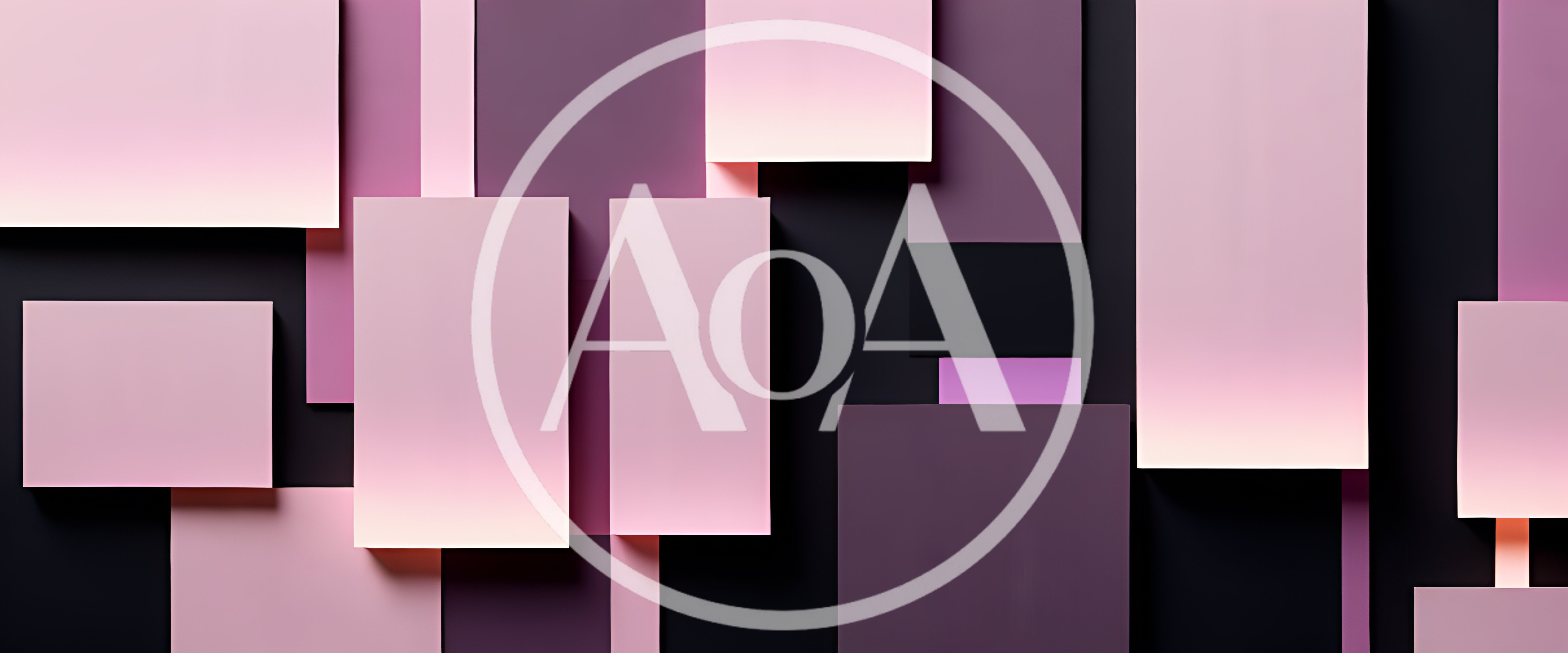 Abstract Geometric Composition With Pink And Purple Rectangles