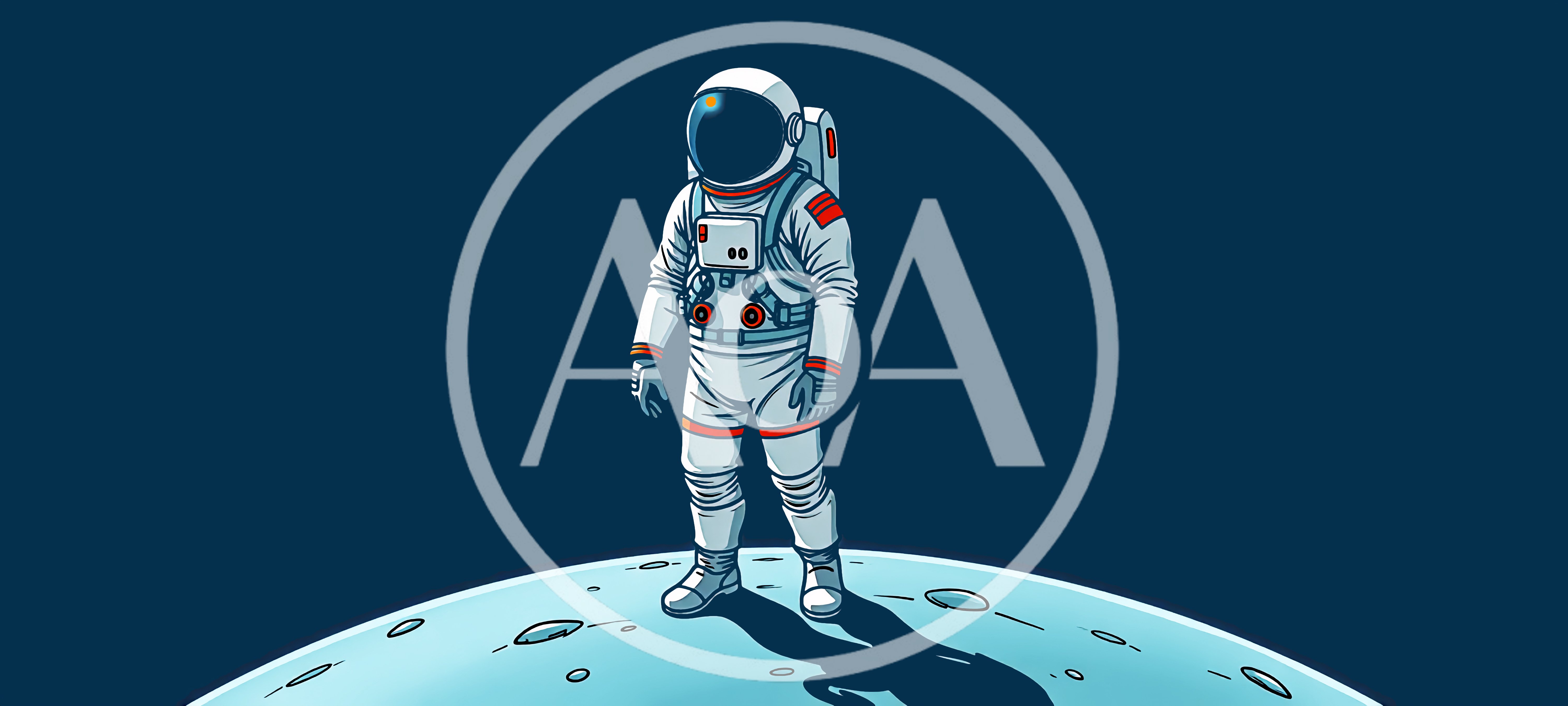 Astronaut Standing Alone On The Moon Surface