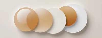 Abstract Composition Of Overlapping Circular Geometric Shapes