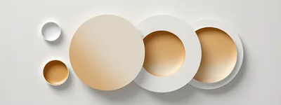 Abstract 3D Rendered Beige And White Circular Platforms