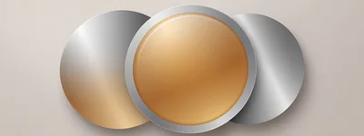 Abstract Metallic Circles With A Central Gold Sphere