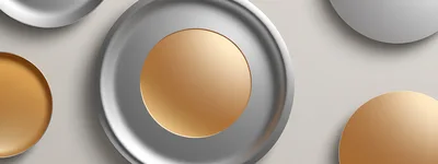 Abstract 3D Rendered Metallic Circles Background
