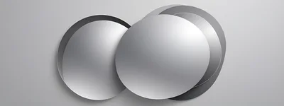 Abstract 3D Metallic Circles Overlapping Background