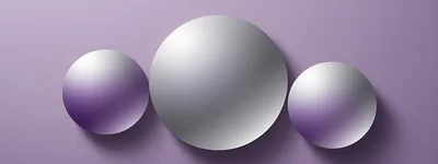 Three Abstract Spheres On A Purple Background
