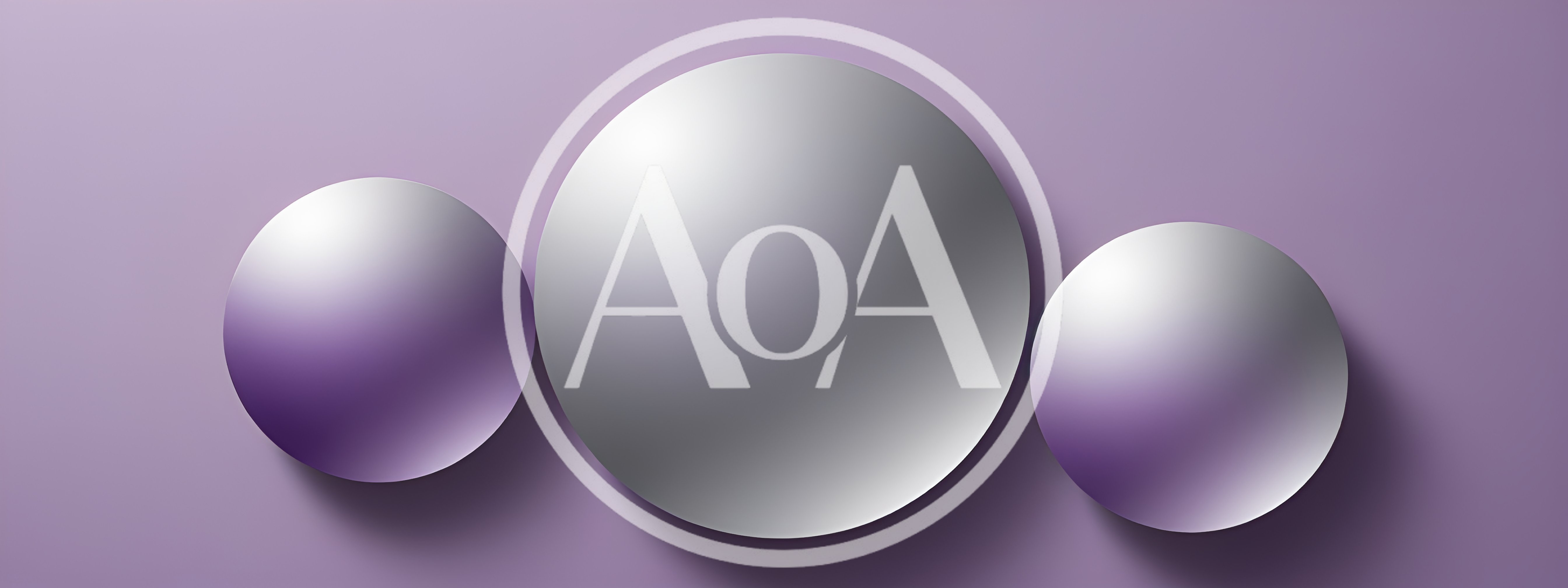Three Abstract Spheres On A Purple Background