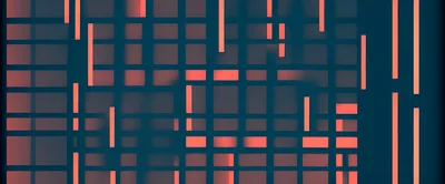 Abstract Digital Grid With Glowing Orange Neon Lines