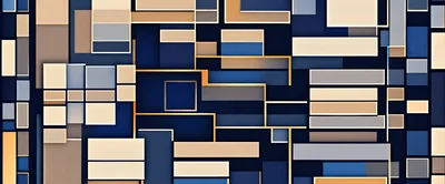 Abstract Geometric Pattern With Rectangular Shapes And Gold Lines