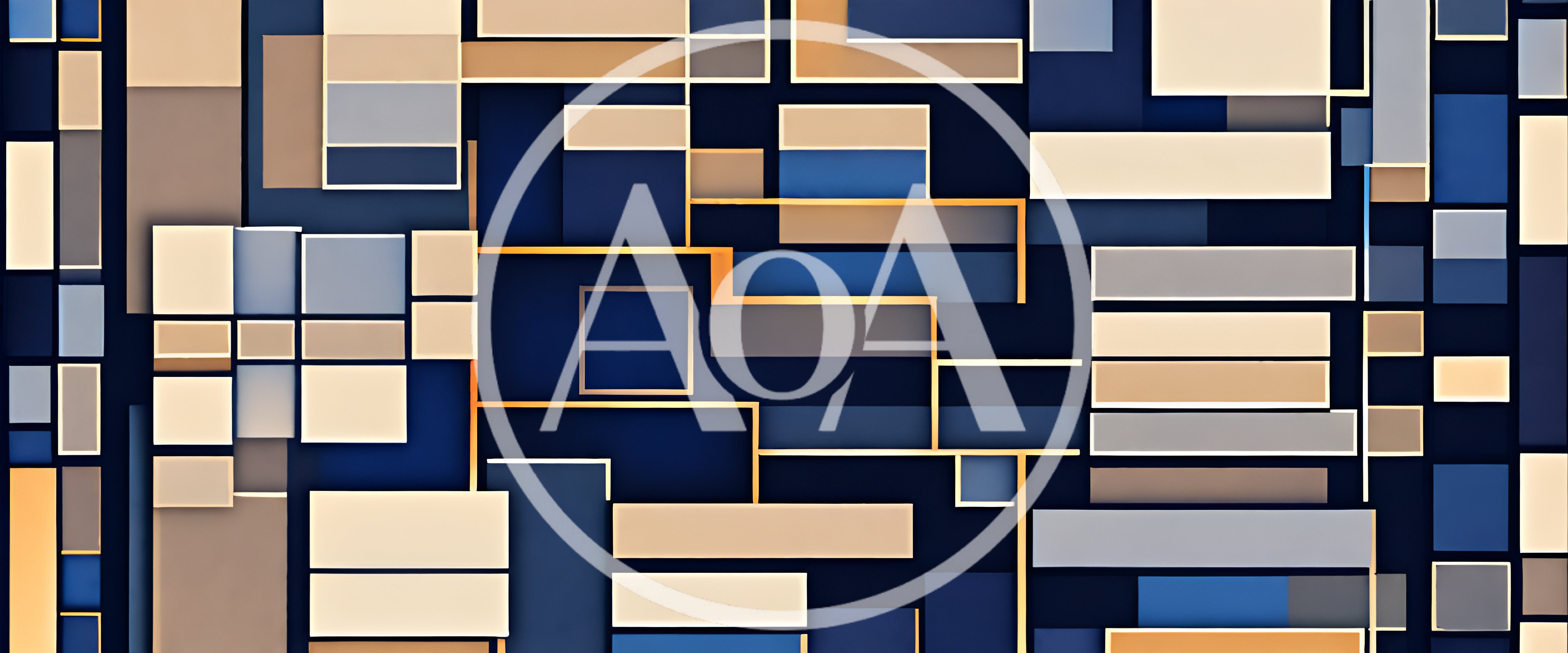 Abstract Geometric Pattern With Rectangular Shapes And Gold Lines