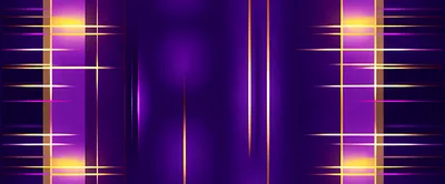 Abstract Purple Background With Glowing Golden Light Streaks