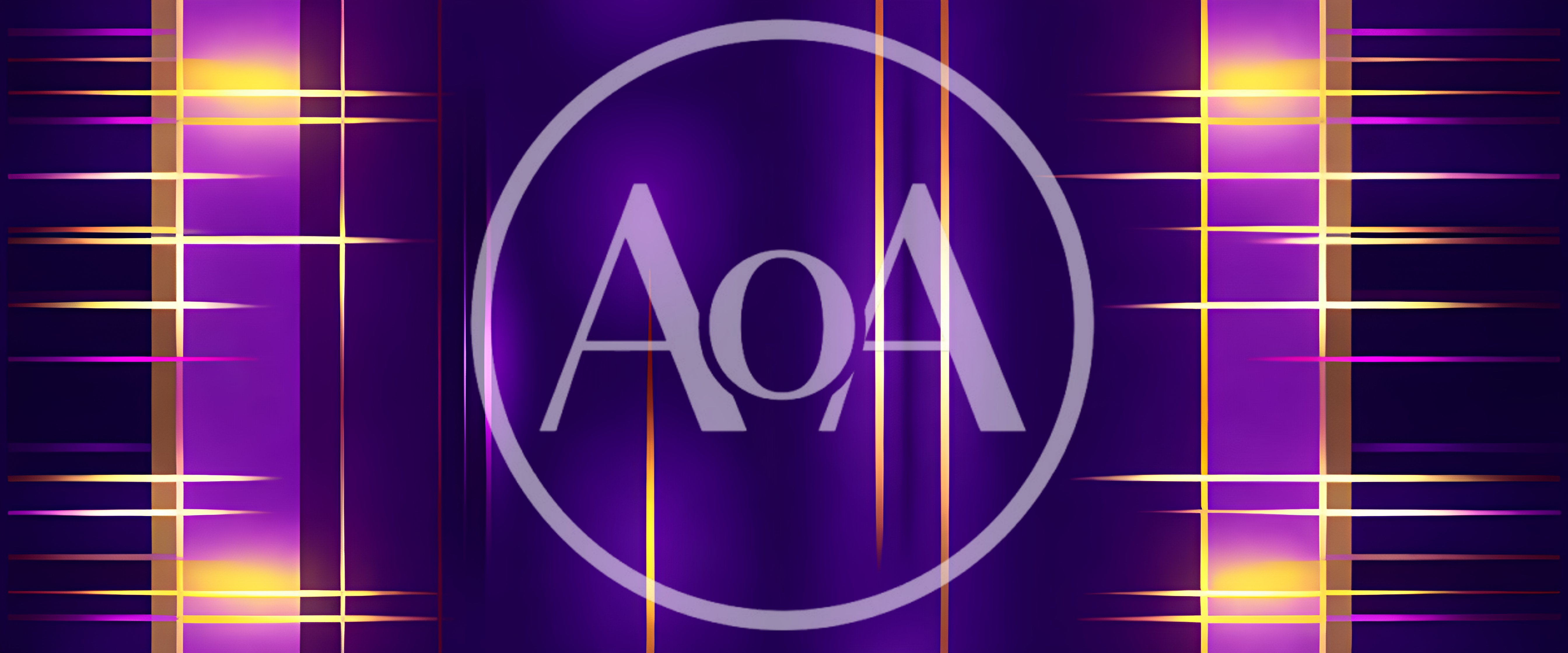 Abstract Purple Background With Glowing Golden Light Streaks