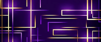 Abstract Geometric Background With Glowing Gold And Purple Lines