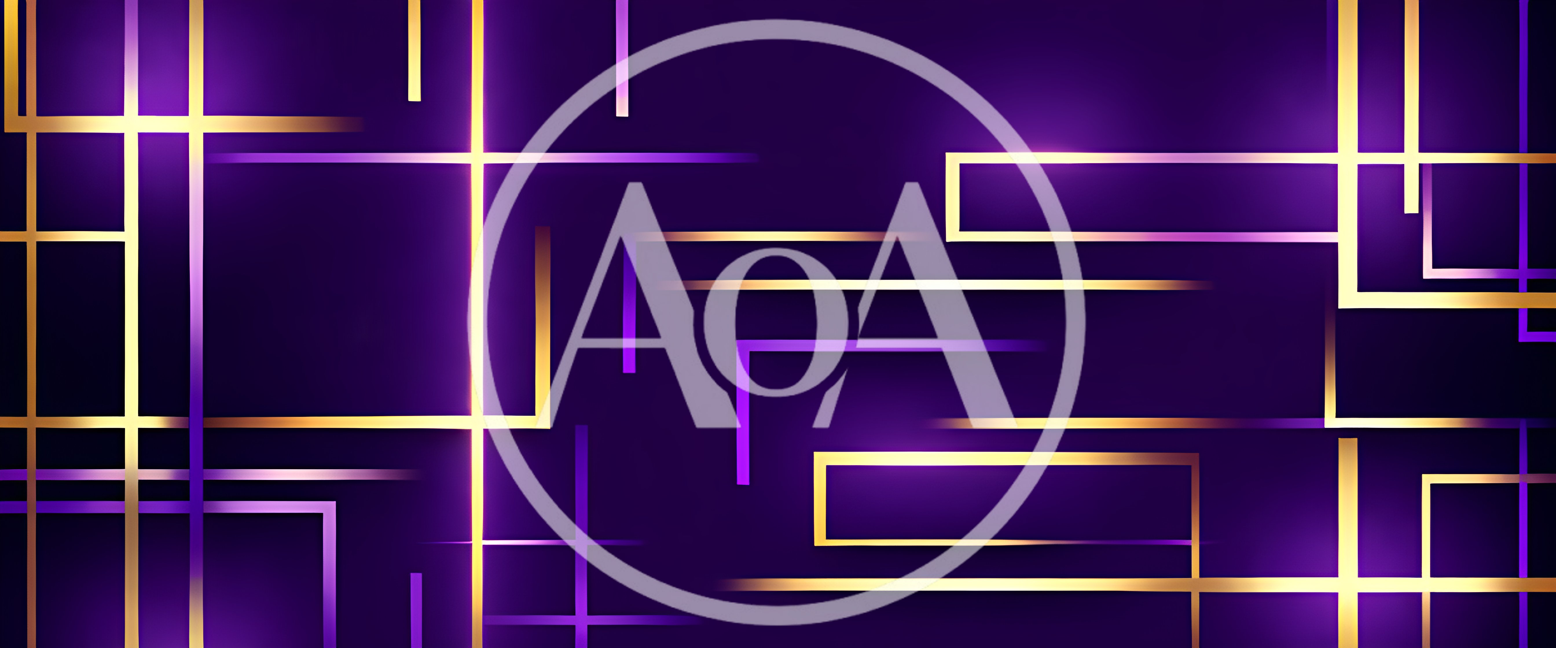 Abstract Geometric Background With Glowing Gold And Purple Lines