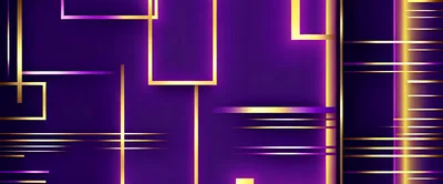 Abstract Geometric Background With Glowing Gold And Purple Lines