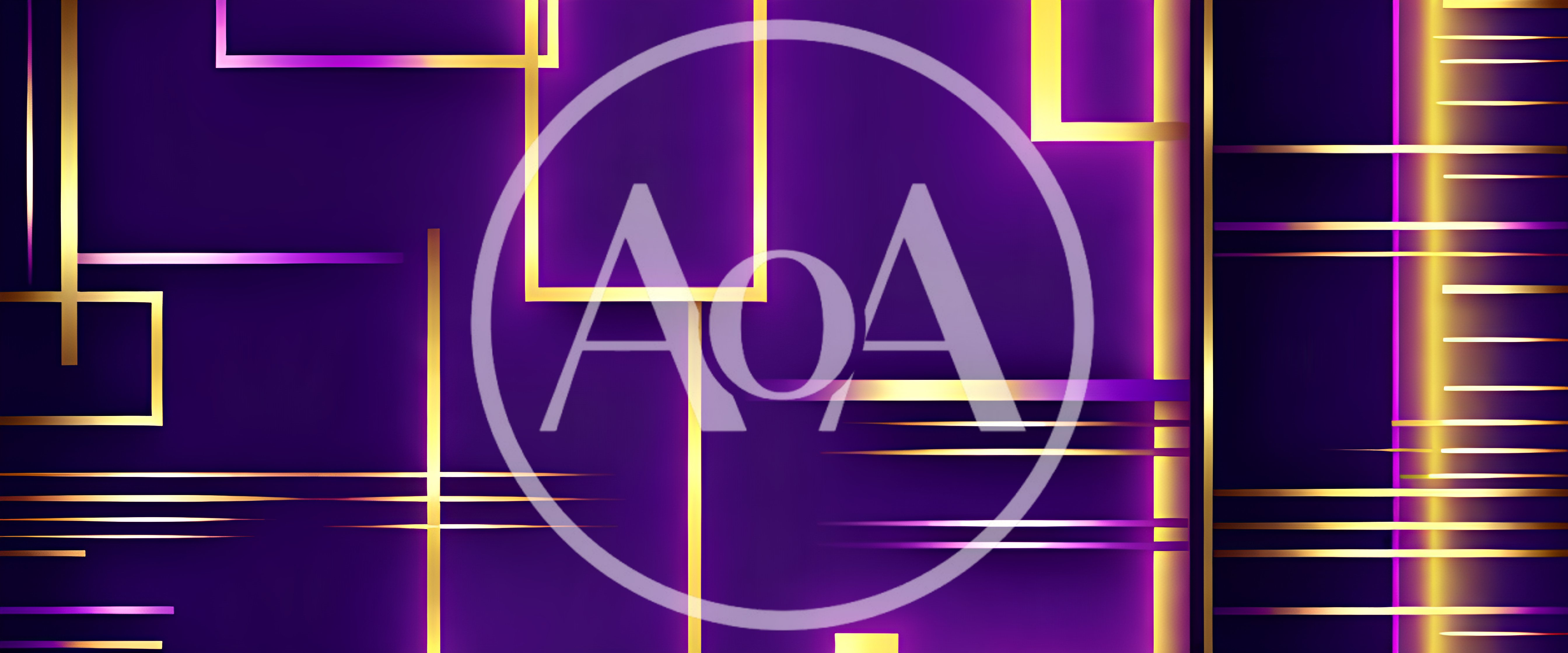 Abstract Geometric Background With Glowing Gold And Purple Lines