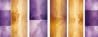 Abstract Watercolor Backgrounds With Purple And Gold Tones