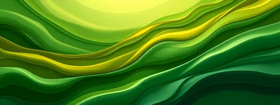 Abstract Green And Yellow Wavy Liquid Background