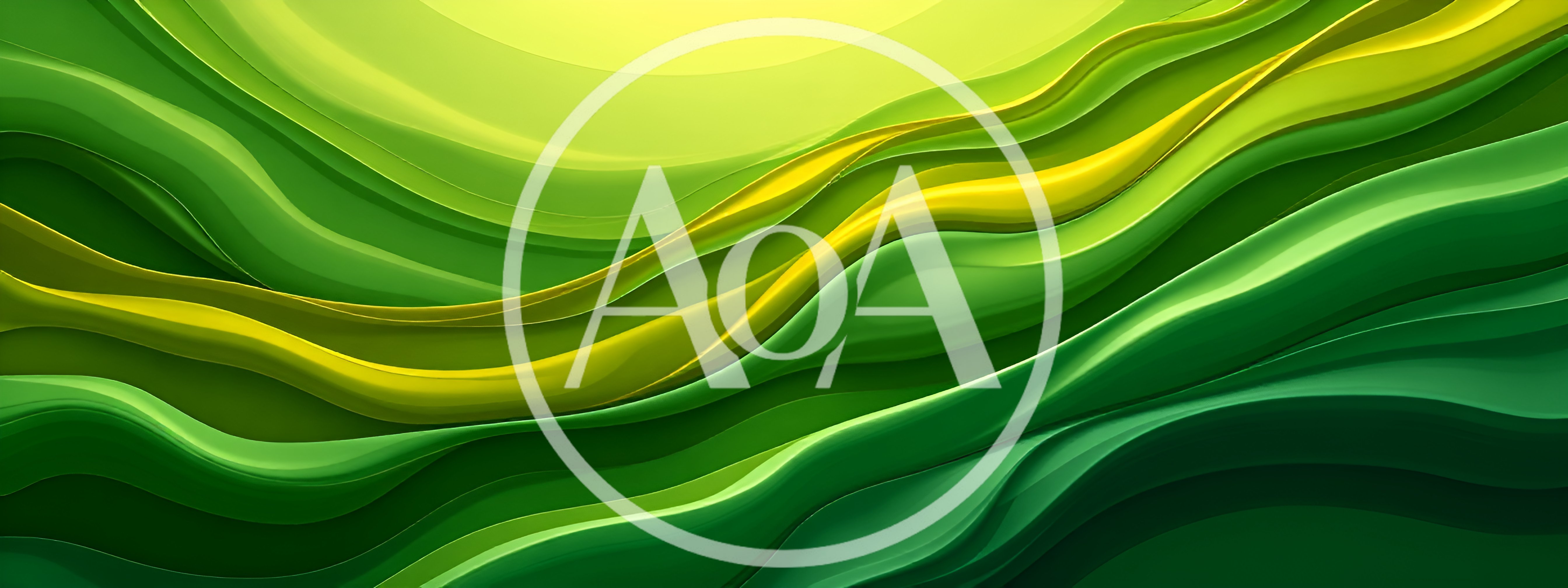 Abstract Green And Yellow Wavy Liquid Background