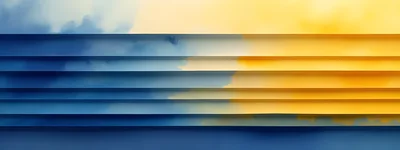 Abstract Horizontal Steps With Blue And Yellow Gradient